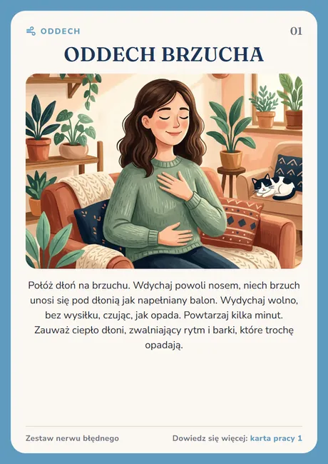 Karta nerwu błędnego: Oddech brzucha